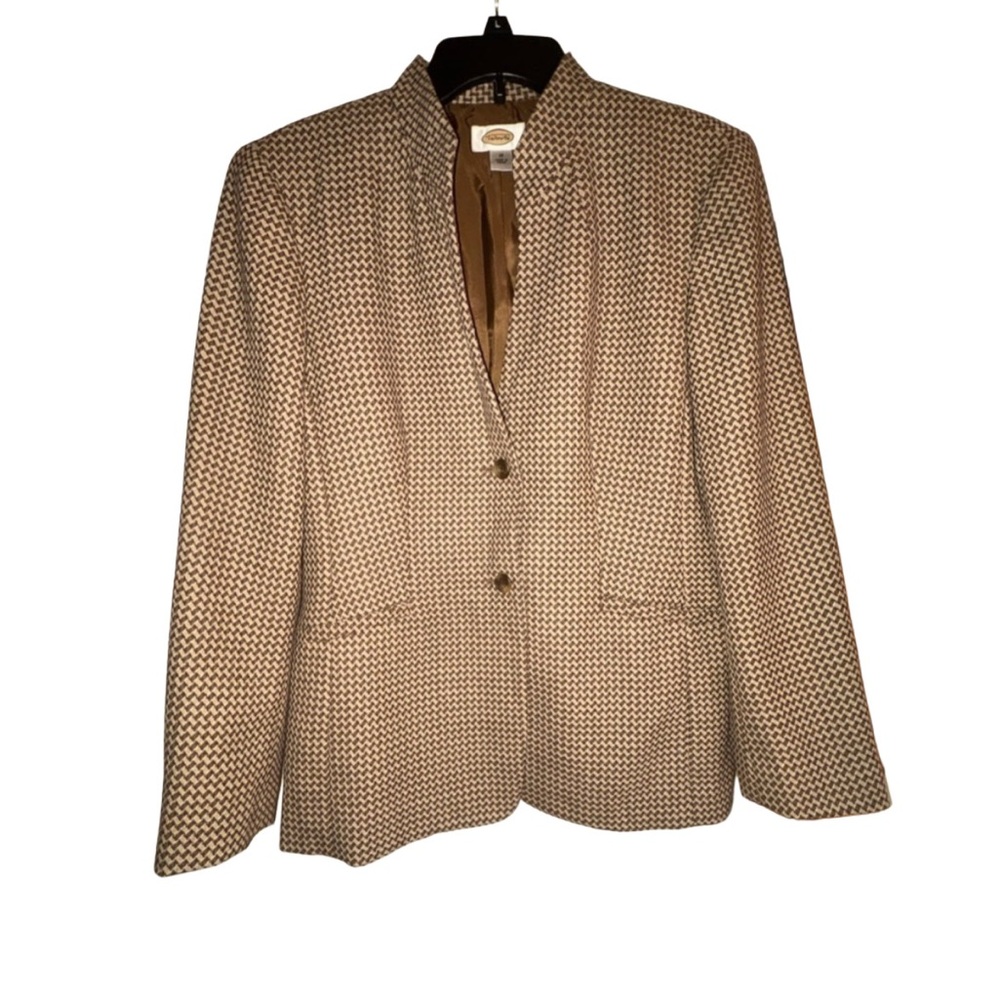Talbots Houndstooth Jacket Size 10 Euc - image 1